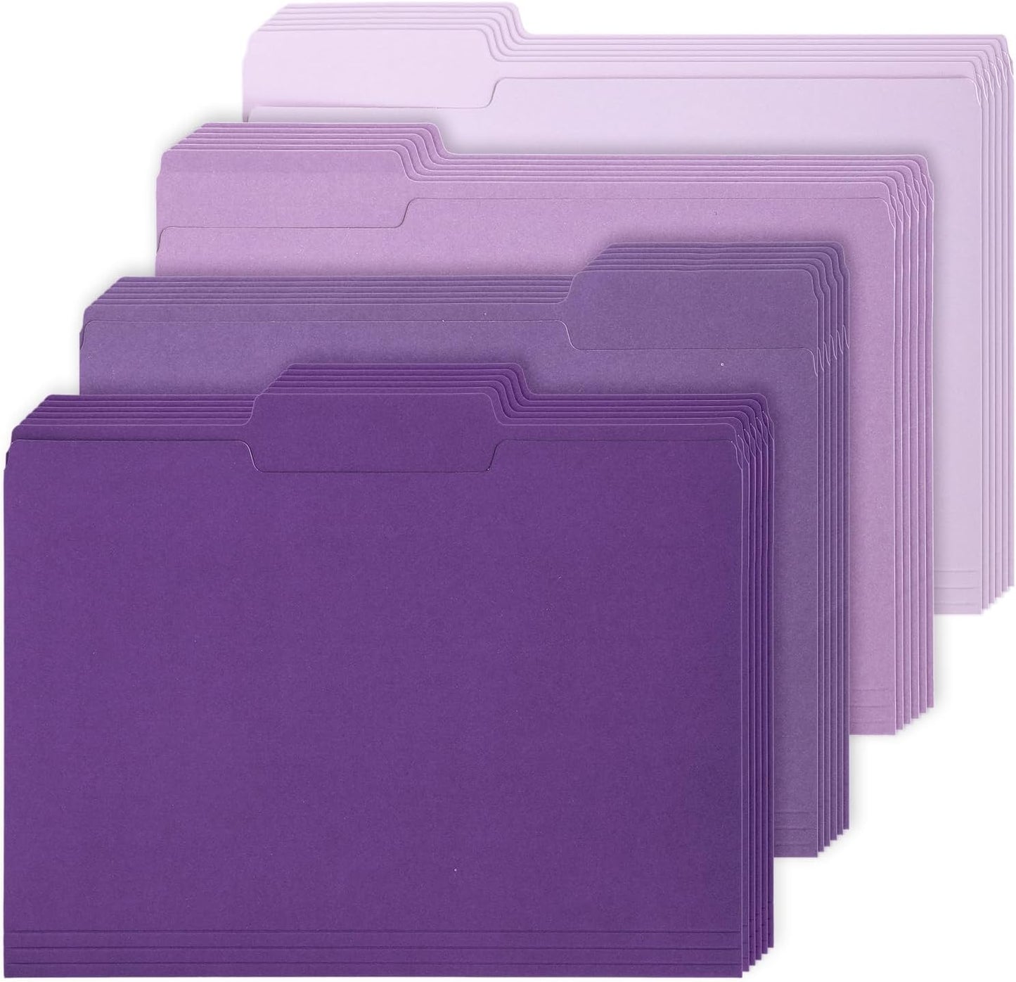 Whaline 24 Pack Dusty Blue File Folders Letter Size Gradient Blue File Pockets with 1/3 Cut Tab 8.9 x 11.6 Inch 4 Colors Documents Folders for Home Office Classroom Supplies