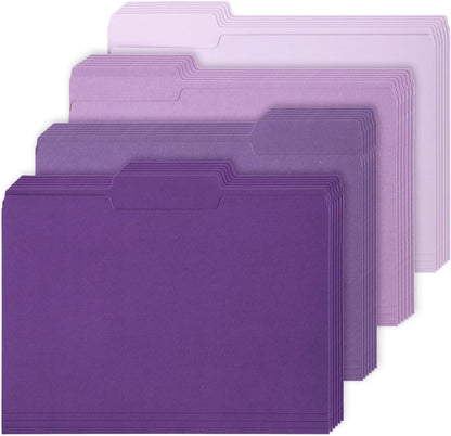 Whaline 24 Pack Dusty Blue File Folders Letter Size Gradient Blue File Pockets with 1/3 Cut Tab 8.9 x 11.6 Inch 4 Colors Documents Folders for Home Office Classroom Supplies