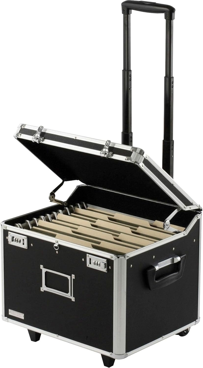 Vaultz Locking Mobile File Chest, Letter/Legal Files, 17.5" X 15.5" X 14.5", Black