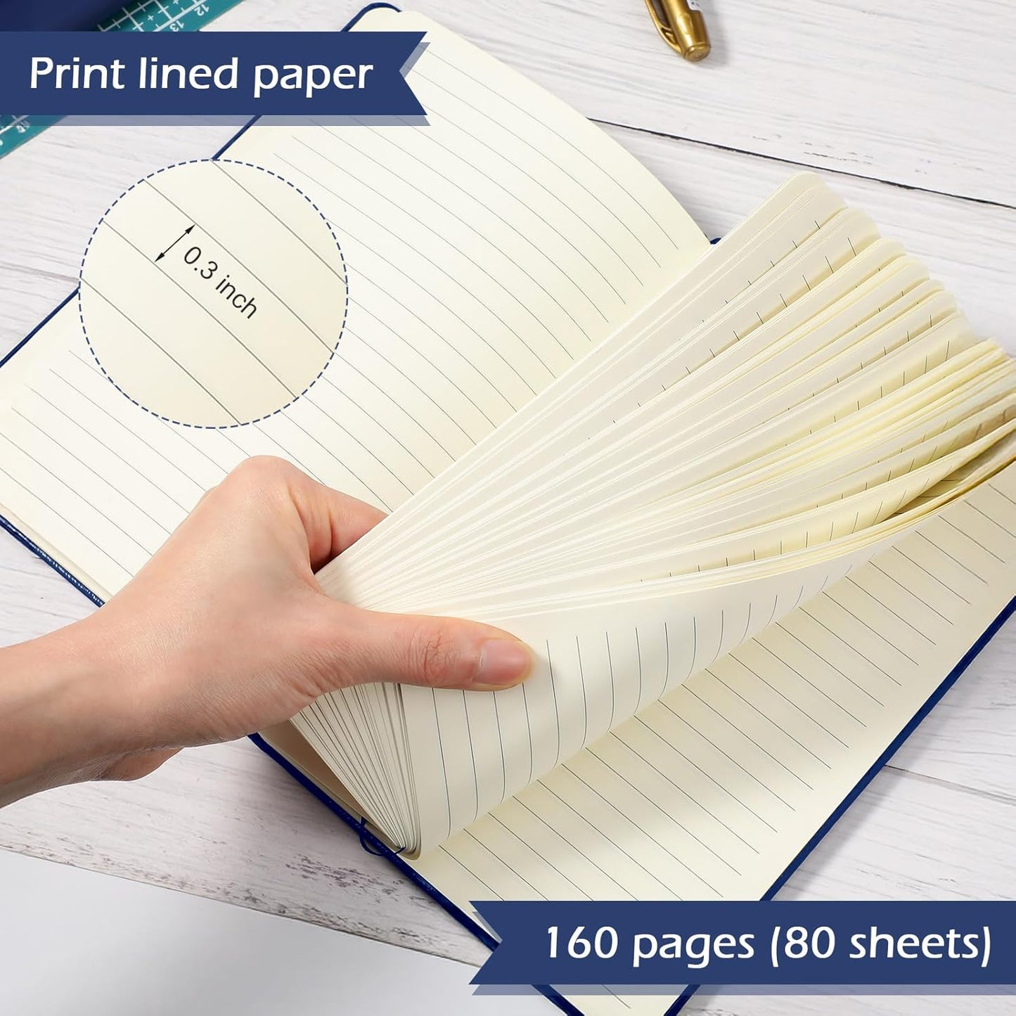 Honoson 20 Pack Lined Journal Notebooks A5 Hardcover Executive Notebook 5.5" x 8.3" PU Leather Wide Ruled Journals Bulk with Elastic Band for Home Business Office School Supplies(Black)