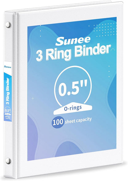 SUNEE 3 Ring Binder 3 Inch 1 Pack, Clear View Binder Three Ring PVC-Free (Fit 8.5x11 Inches) for School or Office Supplies, Pink