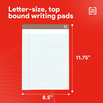 STAPLES Recycled Perforated Notepads, 8.5” x 11.75”, Narrow Ruled, Canary, 12‑Pack