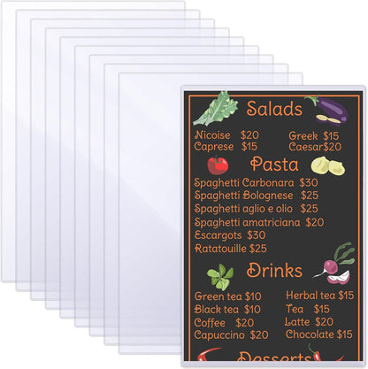 Henoyso 45 Pcs 8.5" x 14" Menu Cover Rigid Print Protectors Clear Heavy Duty Menu Holder Poster Protector Sleeve Hard Plastic Paper Sleeves for Page Sheet Photographs Document Birth Certificate