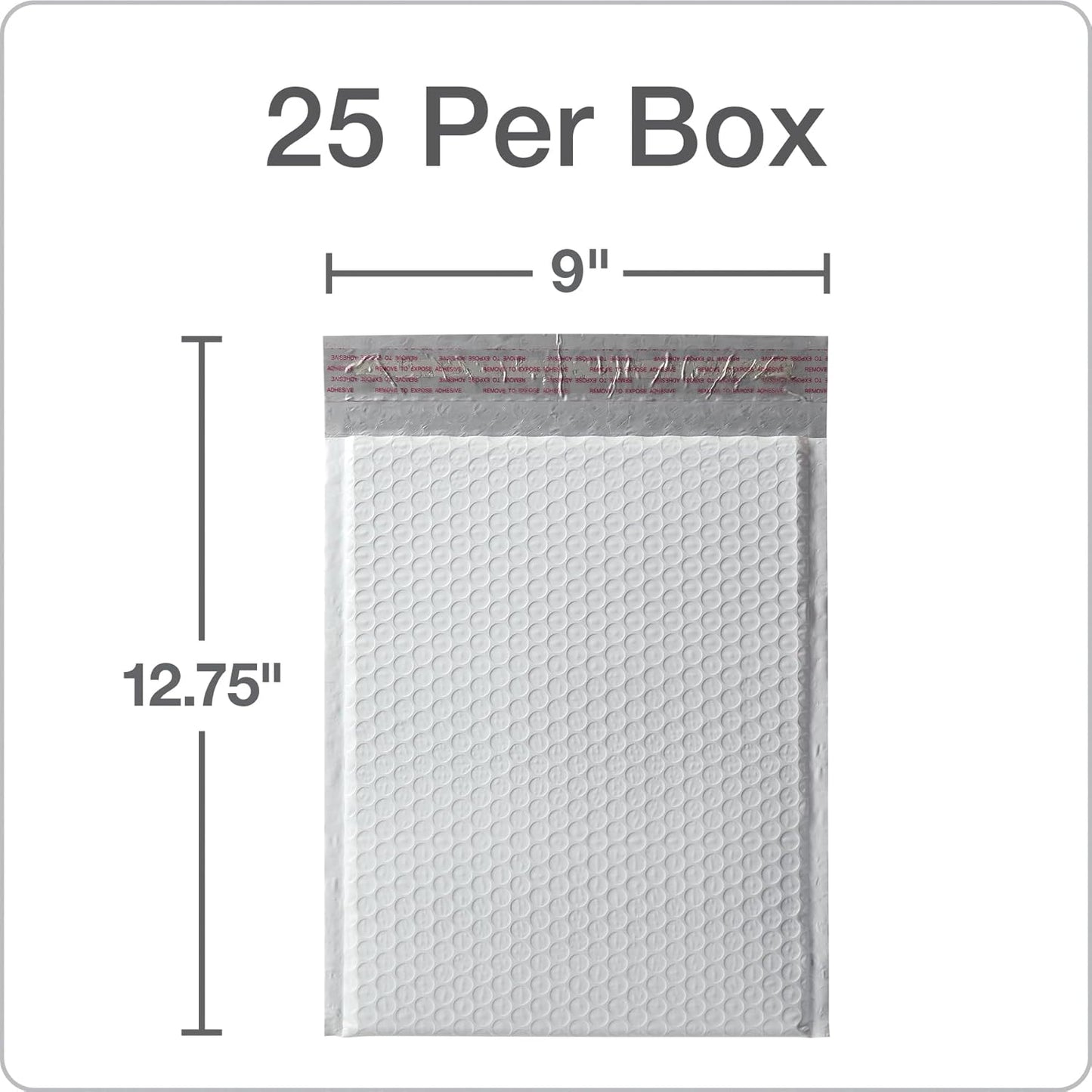 Quality Park Bubble Mailers, 8.5 x 11 Shipping Envelopes, Water Resistant White Poly Padded Envelopes, Redi-Strip Peel Off Closure, 25/Box (QUA85859)