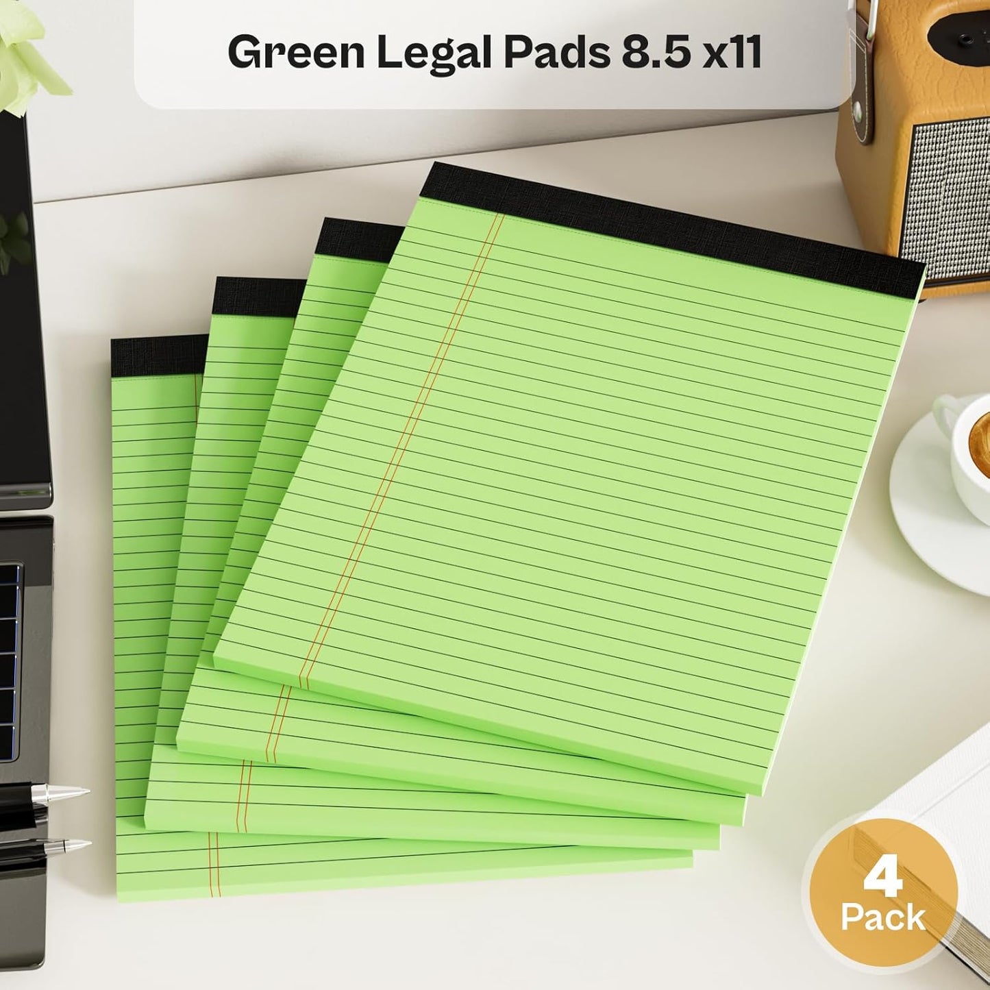 4 Pack Blue Legal Pads 8.5 x 11 Blue Note Pads 8.5 x 11 Notepad 8.5 x 11 Micro Perforated Writing Pads Lined Paper Pads Wide Ruled Pad of Paper 30 Sheets Notebook for Study, To-Do Lists, Office