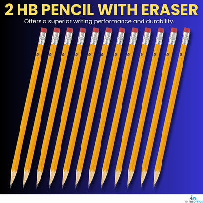 1InTheOffice Lead pencils, Wooden Pencils, Woodcase Pencil HB #2, Yellow Barrel, 36 Pack