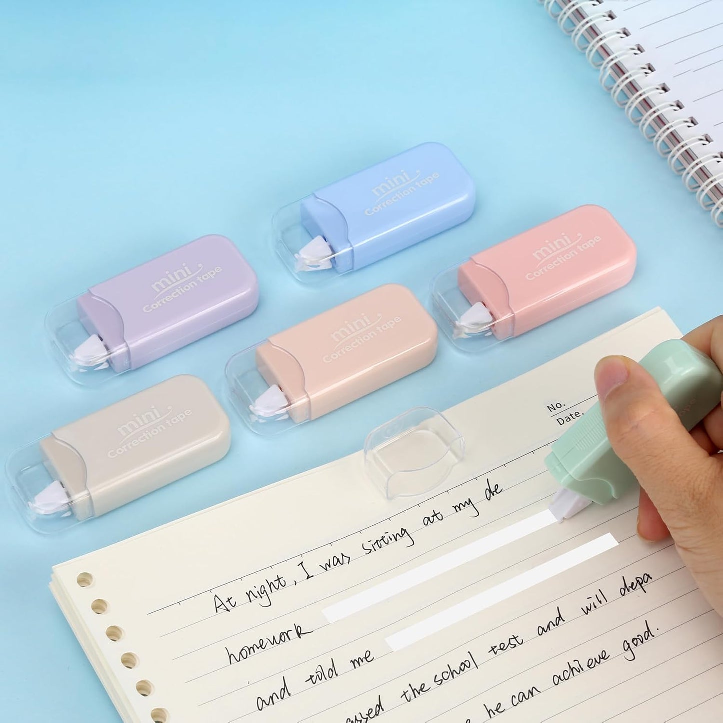 White Correction Tape, 6 Pack, 13.13 Feet Mini Correction Tape, Writing supplies and correction supplies for School And Office. (Milkshake)