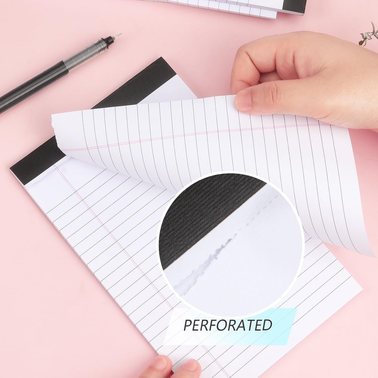 ZZTX Legal Pads Note Pads 5 x 8 Inch Lined Writing Pads, 50 Sheets Per Writing Pad, 4 Pack (Multicolor)