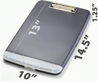 Officemate Slim Clipboard Storage Box, Charcoal (83303)