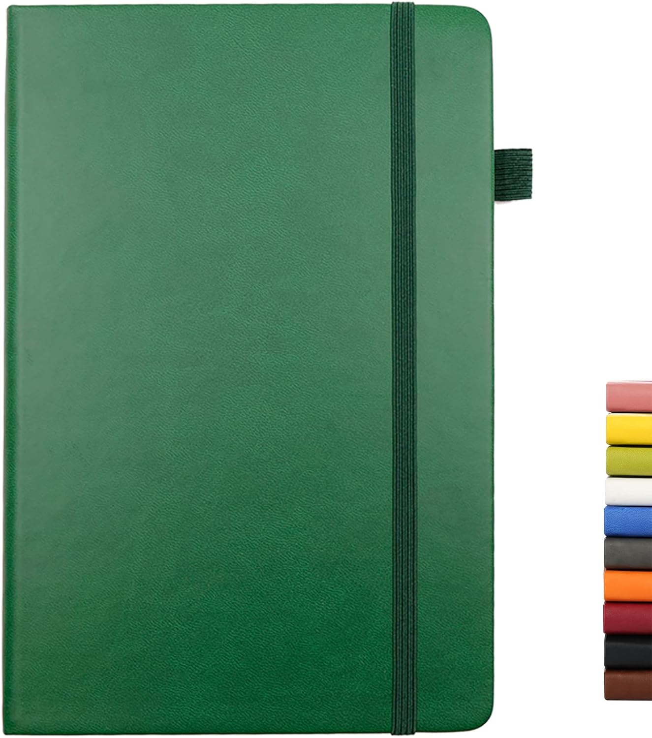 Deziliao Lined Journal Notebooks with Pen Loop, Hardcover Notebook Journal for Work, 100Gsm Premium Thick Paper with Inner Pocket, Medium 5.7"x8.4", （Black, Ruled）