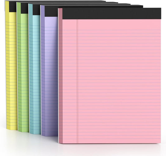 AILZFEI 300 Sheets Legal Pads 8.5 x 11 College Ruled 6-Pack White Paper Note Pad Narrow Ruled 50 Sheets per Notepad Perforated Writing Pad Sturdy Back 8x11 Legal Pads Pads of Paper