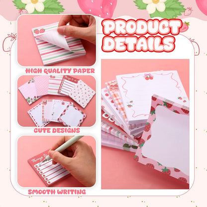 9 Pads Wildflower Sticky Notes 3x3 Inch Cute Self Stick Notepads Notes Adhesive Memo Pad Office Decor Gifts for Students School Teacher Meeting Office Supplies
