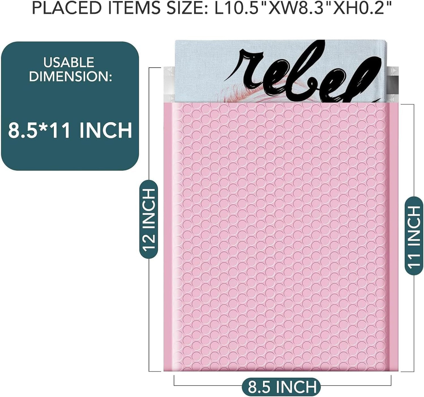 Metronic Bubble Mailers 8.5x12" 40 Pack Black Padded Envelopes Usable Size 8.5 x 11" Strong Adhesion Bubble Envelopes Medium Mailing Envelopes Bubble Padded for Small Business Shipping Books Clothes