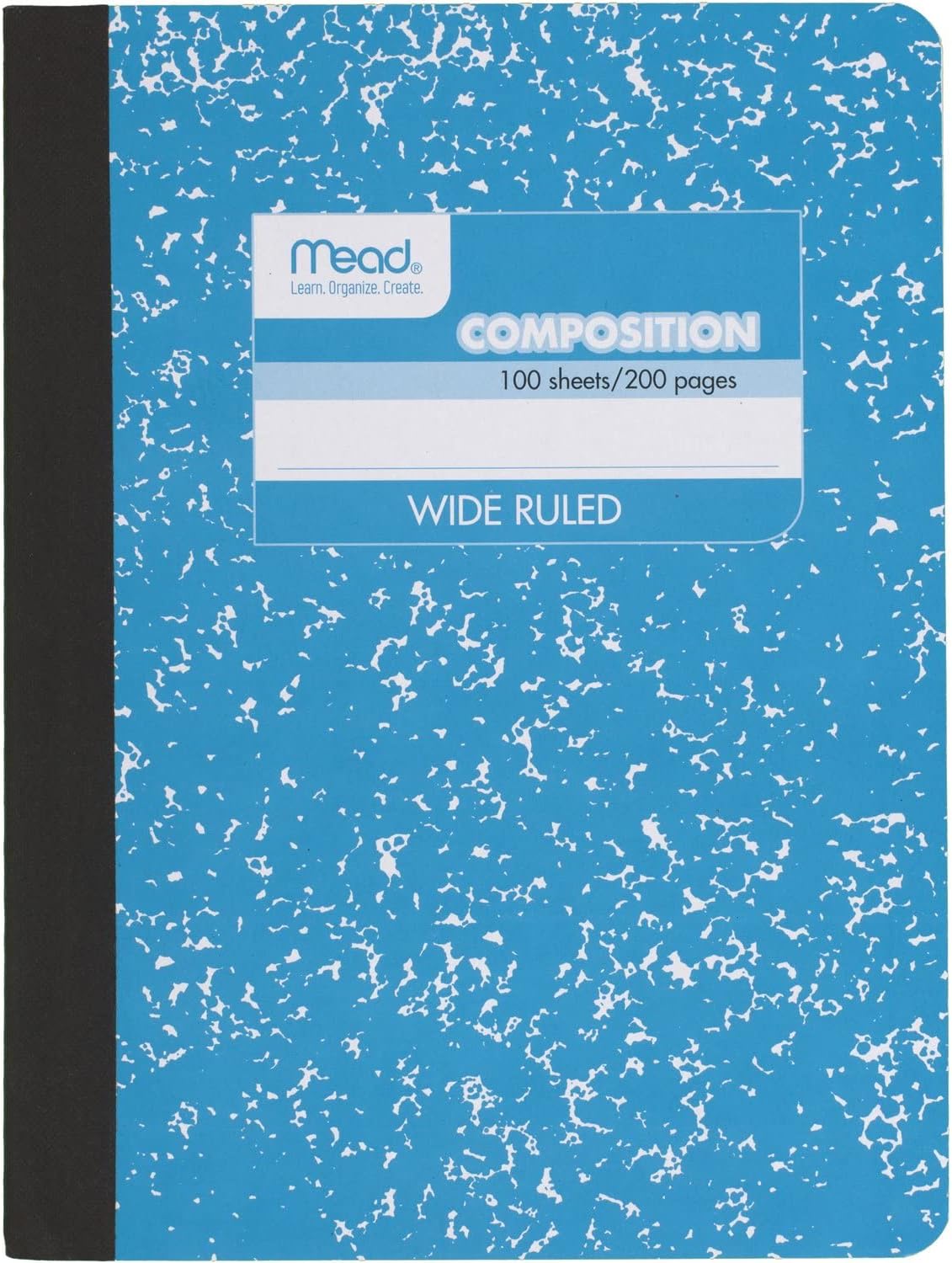 Mead Composition Notebook, 12 Pack, Wide Ruled Paper, 7-1/2" x 9-3/4", 100 Sheets per Comp Book, Colors Will Vary (963759)