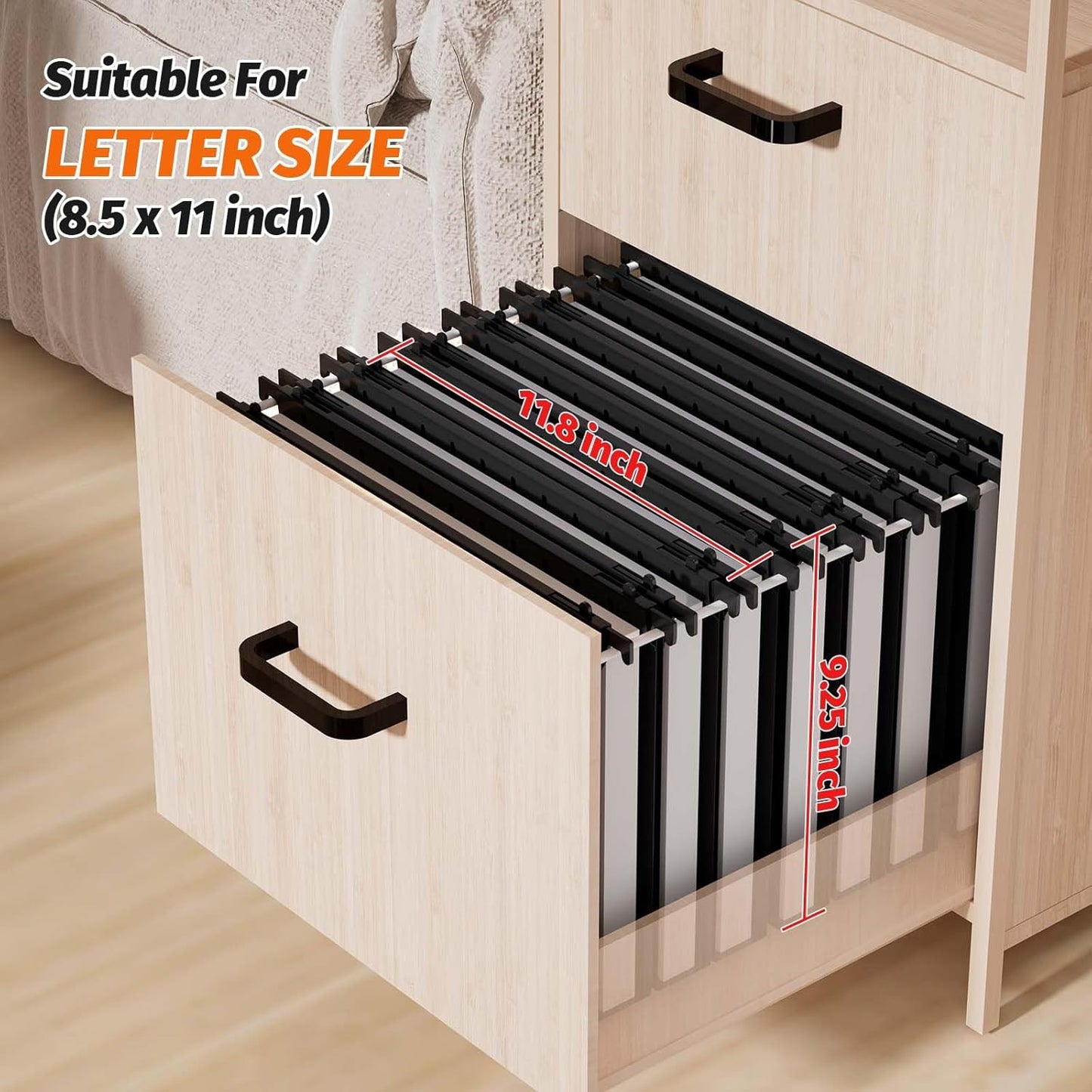 SHUTEX Extra Capacity Plastic Hanging File Folders,12 Pack Reinforced Hang Folder,Heavy Duty 1 Inch Expansion,Filing Cabinet Folders Letter Size for Bulk Files/Medical Charts, Black