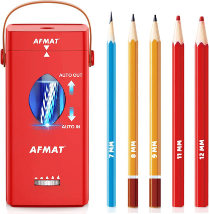 AFMAT Electric Pencil Sharpener, Rechargeable & Cordless, Fully Automatic Pencil Sharpener for Classroom, Auto in & Out, 5 Sharpness Modes, Heavy Duty Sharpeners for 6-12mm No.2/Jumbo Pencils PSC7