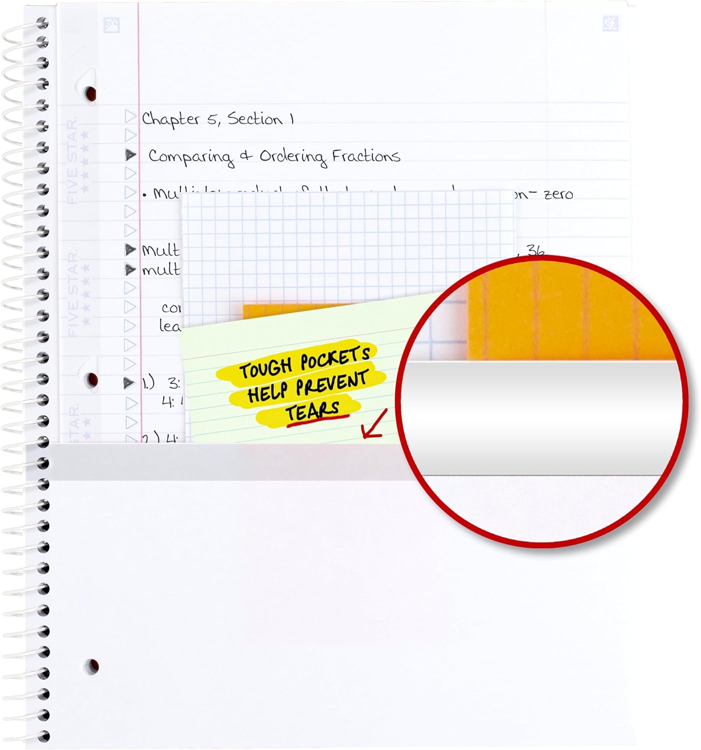 Five Star Spiral Notebook + Study App, 1 Subject, College Ruled Paper, 8-1/2" x 11", 80 Sheets, Fights Ink Bleed, Water Resistant Cover, Soft Petals Blue (820441F-ECM)