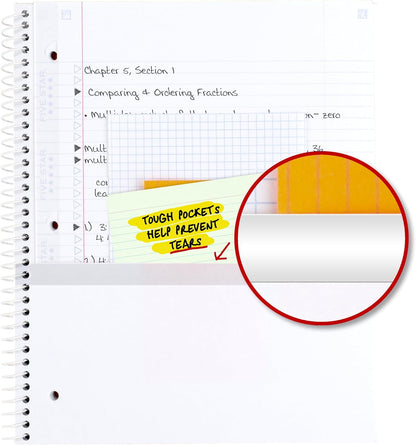 Five Star Spiral Notebook + Study App, 1 Subject, College Ruled Paper, 8-1/2" x 11", 80 Sheets, Fights Ink Bleed, Water Resistant Cover, Soft Petals Blue (820441F-ECM)