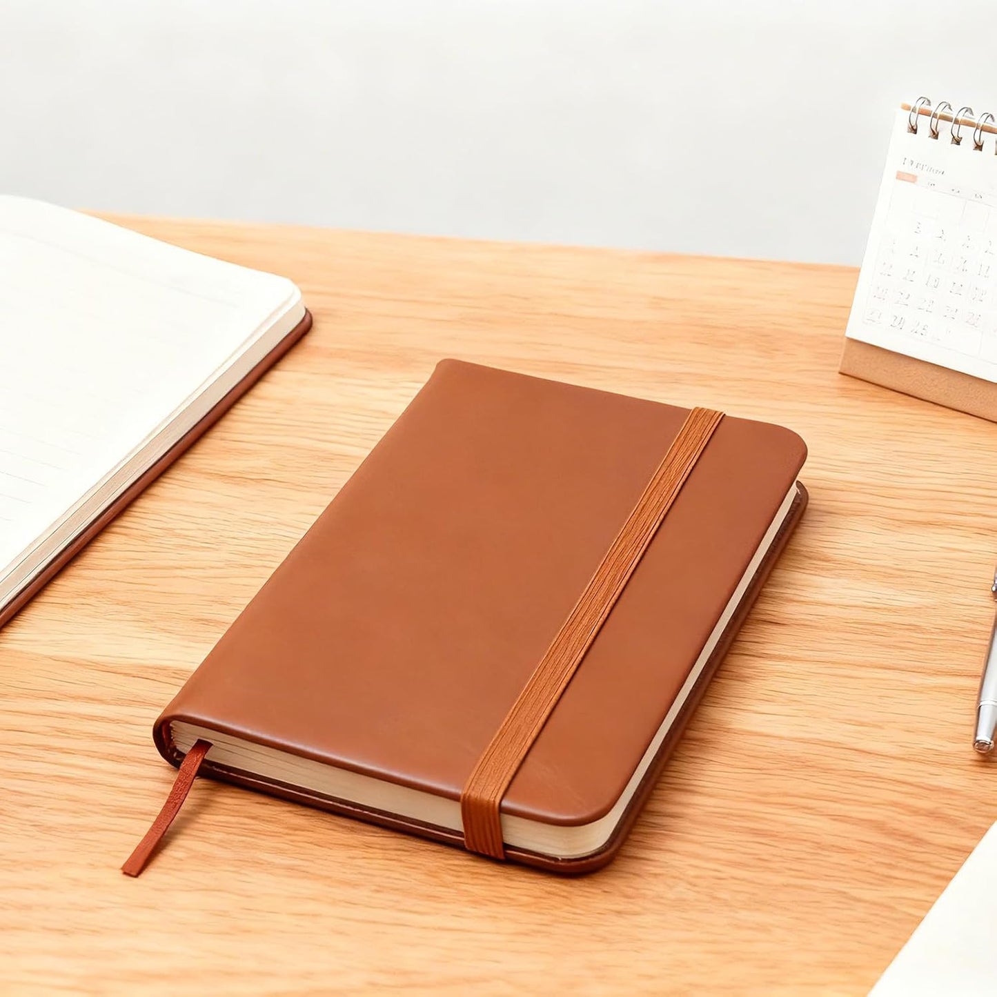 TUZAA 2 Pack Notebook Journal, 160 Pages Pocket Notepad with Waterproof Cover, Mini Memo Pads for Home, School, College, Office, Work, Travel (Brown)