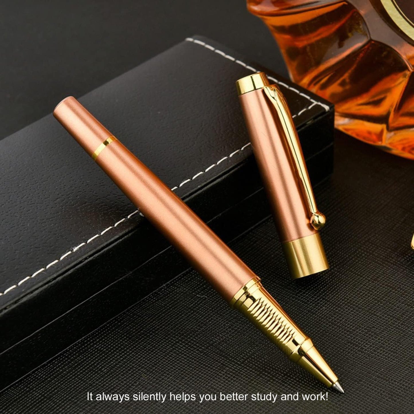 YIVONKA Ballpoint Pen Black Refill,Luxury Ballpoint Line width 0.5mm,Best Ball Pen Gift Set for Men & Women Professional Executive,Office,Nice BallPens Classy Gift Box (Black)