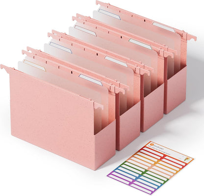 Extra Capacity Hanging File Folders, 3.15" Reinforced Wheat Straw Expanding Hanging Folder Letter Size, Heavy Duty for Filing Cabinets, File Organizer for Office & Home-Sky Blue-3 Packs