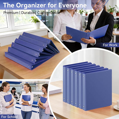 SUIN 1 Inch 3 Ring Binder, Clear 1'' View Presentation Binders with 2 Pockets, Fits 8.5 x 11 Letter Size, Durable Polypropylene, Non-Stick & PVC-Free for School, Office & Home (Orange)