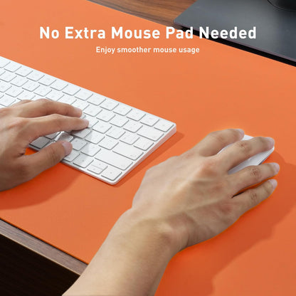 Aothia Leather Desk Pad Protector, Mouse Pad, Office Desk Mat, Non-Slip PU Leather Desk Blotter, Laptop Desk Pad, Waterproof Desk Writing Pad for Office and Home (Black,36" x 17") - Colors B