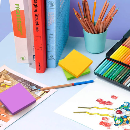 Sticky Notes 3x3 Self-Stick Notes Pads with 6 Bright Colors, Easy to Post for Office, Shool, Home, 6 Pads/Pack, 100 Sheets/Pad (Purple)