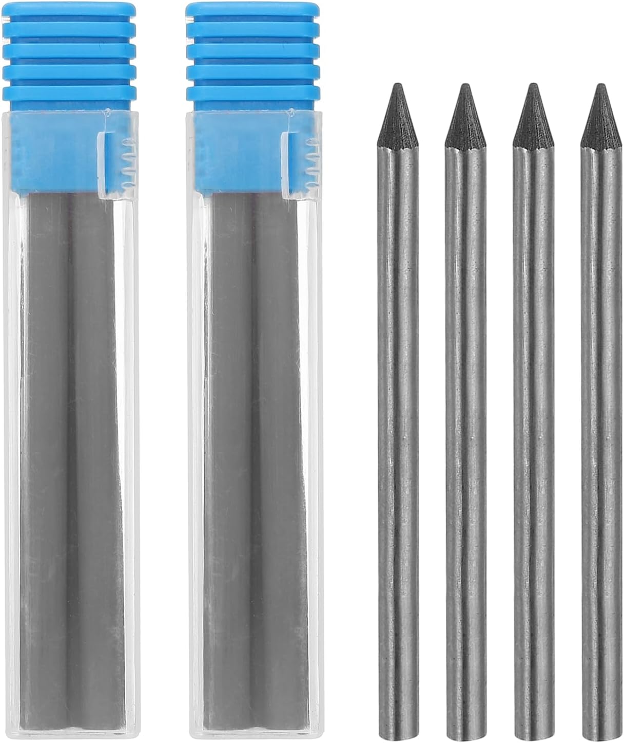 PATIKIL 12Pcs 5.6mm 2B Carpenter Pencil Lead Refills, Solid Dry Pencil Refills Break Resistant Lead Refill for Mechanical Carpenter Pencil Construction Pencils Art Drafting, Blue