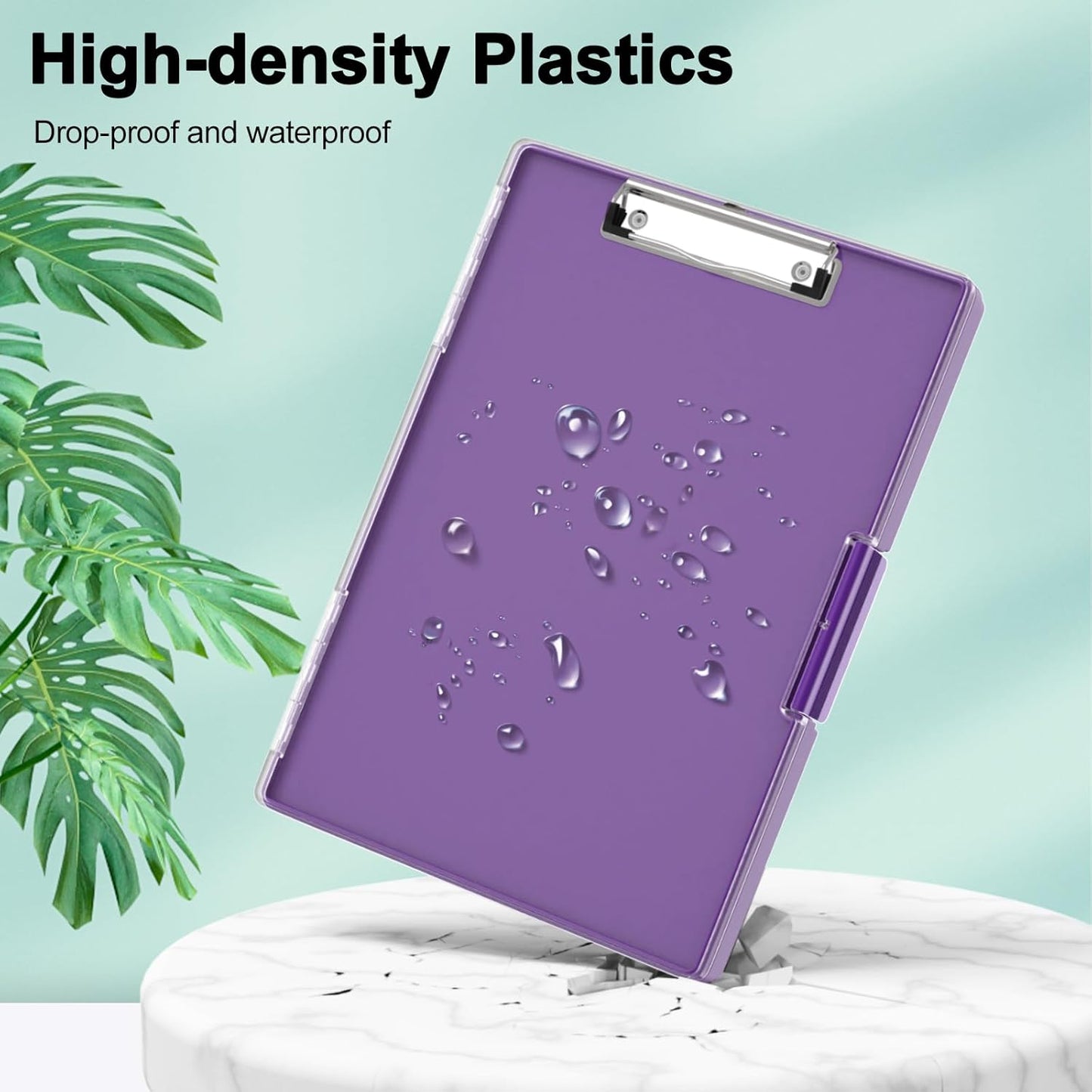 Piasoenc Clipboard with Storage, 8.5 x 11 Clip Boards with 2 Storage Case and A4 Paper Folder, Clear Dry Erase Top Panel, Heavy Duty Plastic, Folio & Side Opening, for Nurses, Teachers, Lawers,Black