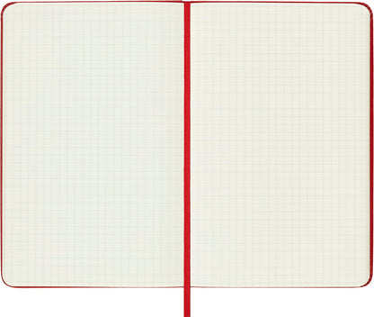 Moleskine Classic Notebook, Large, Squared, Red, Hard Cover (5 x 8.25)