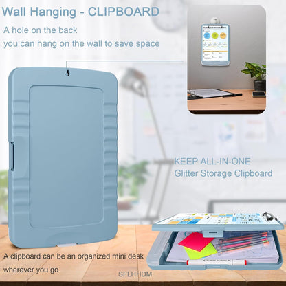 SFLHHDM Purple Clipboard, Clip Boards 8.5x11, Teacher Clipboards with Storage, Plastic Clipboard with Pen Holder, Clipboards Storage for Women Teachers Work, School & Office Supplies
