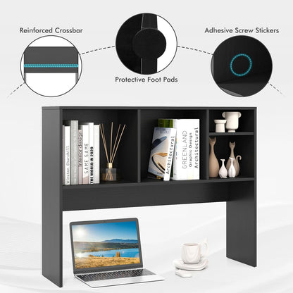 Tangkula Desktop Bookshelf, Countertop Storage Hutch with 5 Shelves for Computer Desk, Desk 3-Tier Display Rack, Multipurpose Wood Desktop Hutch Storage Organizer for Dorm Office Home
