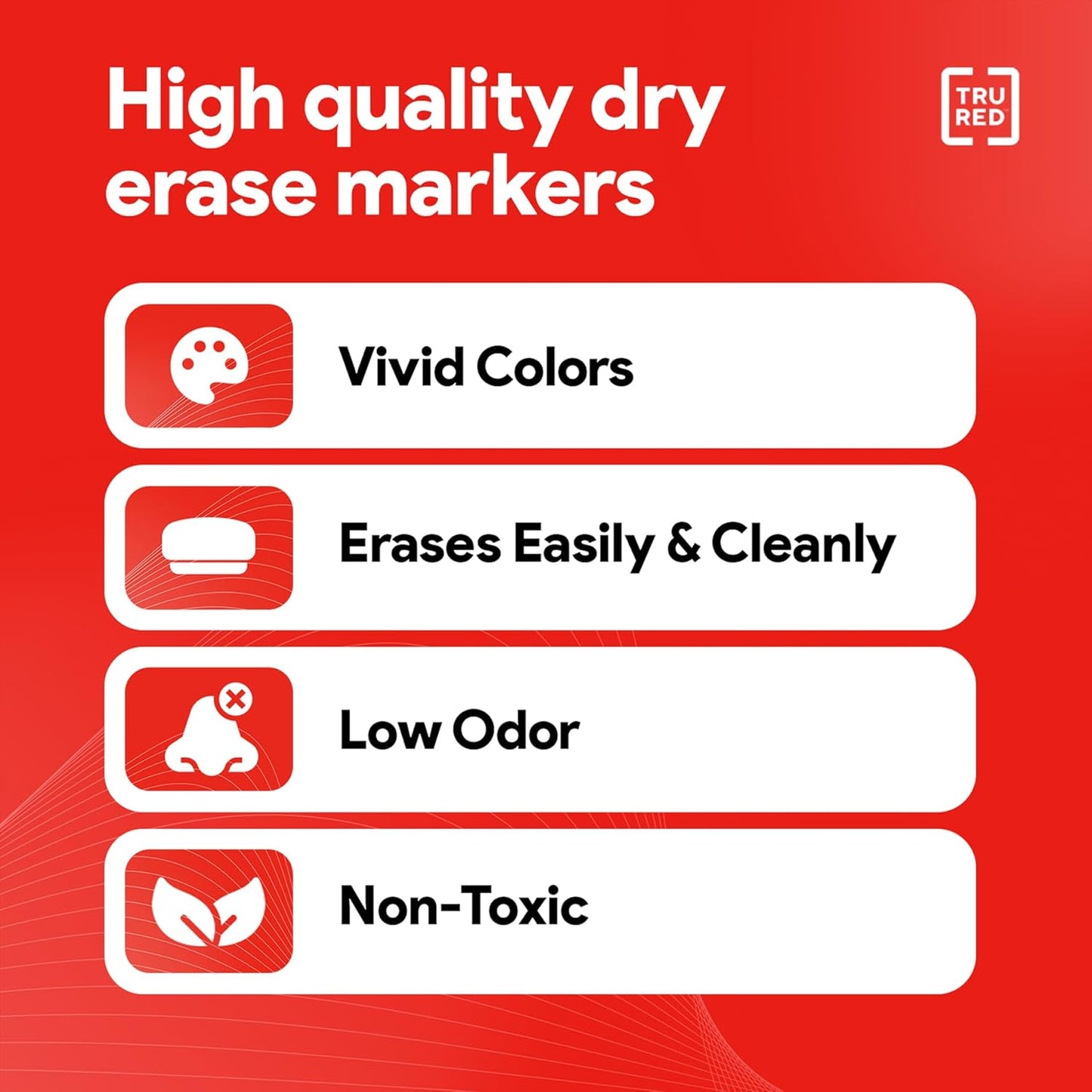 TRU RED Staples Tank Dry Erase Markers Chisel Tip Asst 12/Pack