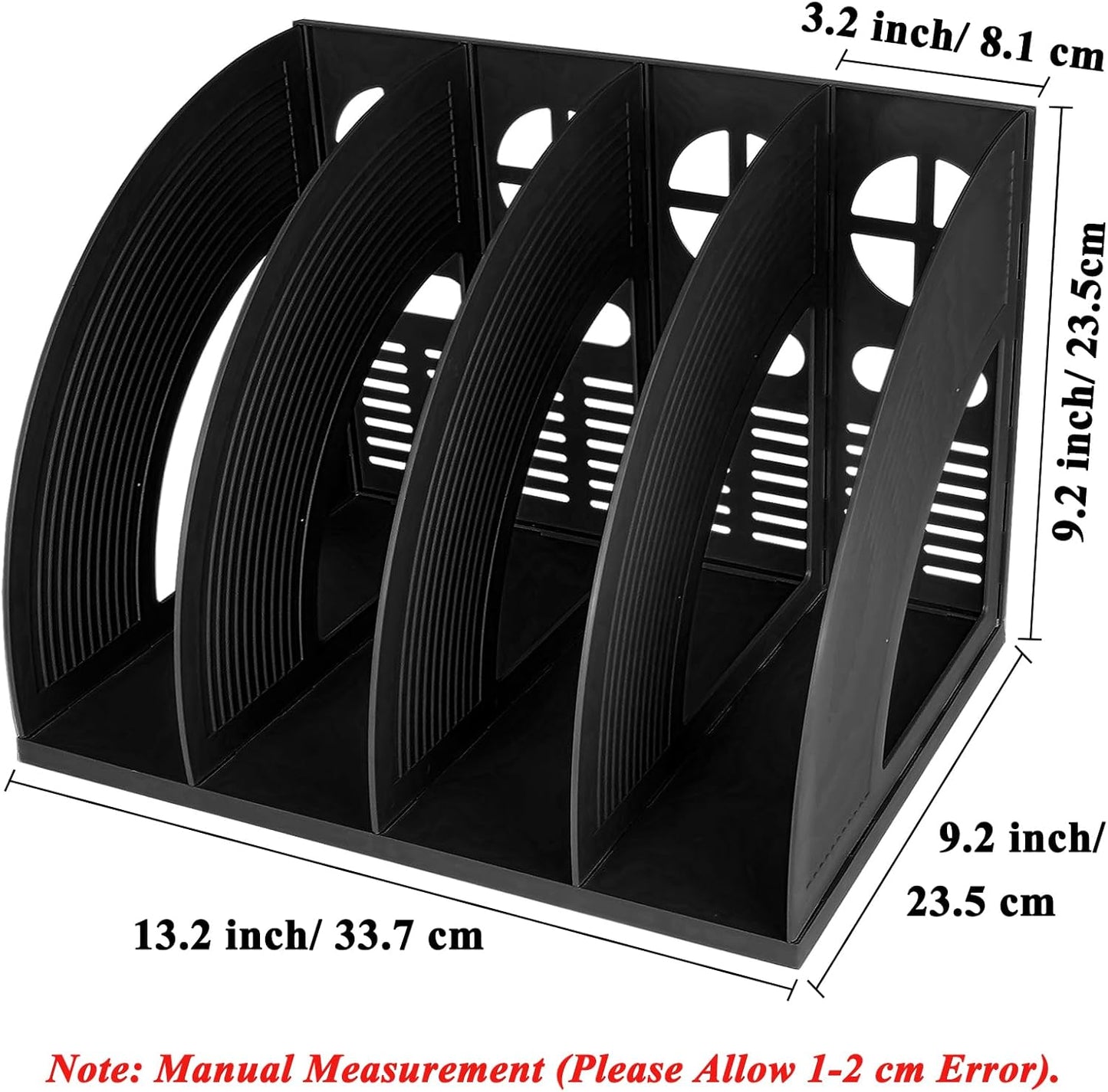 SAYEEC 2Pcs Magazine Holder Plastic File Sorter Binder Holder for Desk Folder Organizer Stand Book Shelf Dividers Vertical Filling Storage Rack Desktop Bookshelf Display Box for Office School (Black)