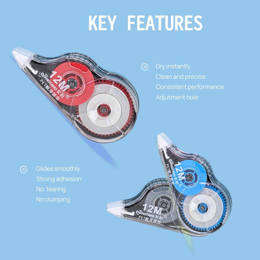 15PCS Correction Tape, 39.37ft Each, Fast, Clean, Opaque and Easy to Use Tear-Resistant Correction Tape Bulk Office or School Supplies, Blue, Red, Gray