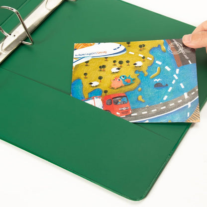 COMIX Sturdy 1 Inch Binders 3 Ring with Clear View Cover, 1" Slant-D Ring View Binder Holds 225 Sheets of US Letter Size Paper, 6 Pack (Green)