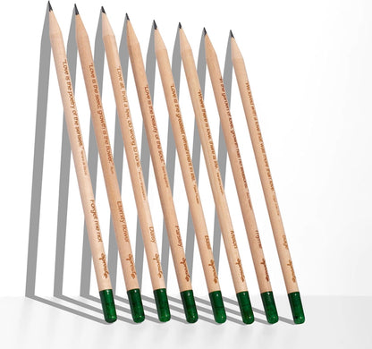 SproutWorld Wood-Cased Pencils | Mindful Thoughts Edition | HB Pre-Sharpened Graphite Plantable Wooden Pencils with Flower, Herb & Vegetable Seeds | Gift with Inspirational Quotes | 8 Pack
