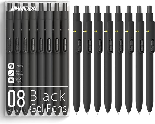 Colorful Gel Pens - 8 Pcs Colored Ink Pens Coloring | 0.7MM Smooth Writing Medium Point - Quick Drying Retractable Colored Pen for Journaling Note Taking (Vintage - 8Pcs