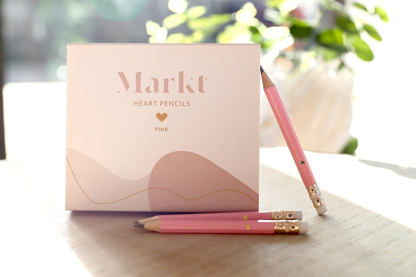 Heart Pencils for Baby Shower Games and Bridal Shower Games, Mini Pencils, Small Pencil Set For Game Prizes, Bridal Pens (White / Gold)