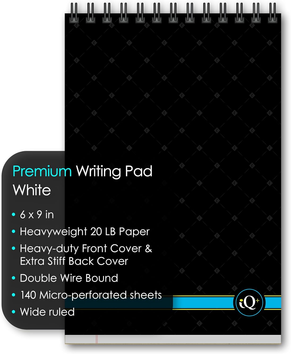 iScholar iQ+ Premium Writing Pad, White, 6" x 9", 140 Sheets, Double-Wire (69200)