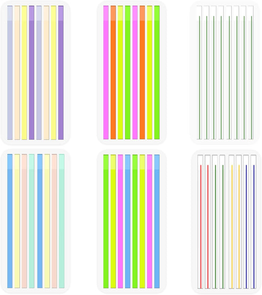 BAYTORY 1380Pcs Transparent Highlighter Tape Reusable, Clear Sticky Tabs for Annotating Books, Long Highlighting Strips Page Markers Index Tabs, Sticky Notes Aesthetic Office School Supplies