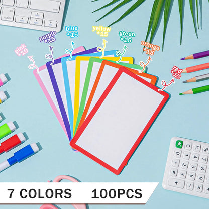 Harloon 100 Pcs Dry Erase Index Cards 3 x 5 Inch Laminated Reusable Dry Erase Note Cards Sheets for Office to Do List(White)