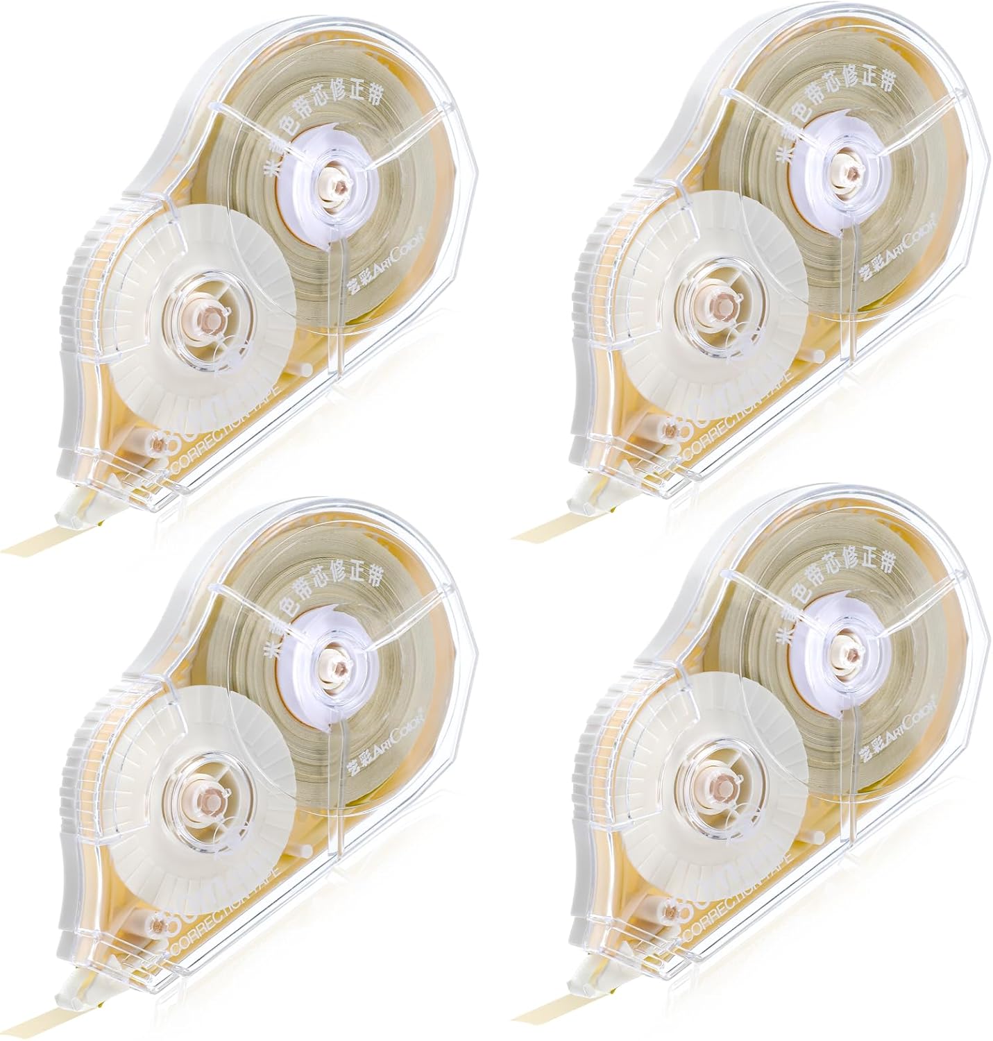 100 Ft Long Correction Tape, Tear-Resistant Beige Correction Tape Smooth Glide Quick Dry Correct Tapes for School Office Supplies, Crafting, Note Taking, Journal (2 Pieces)