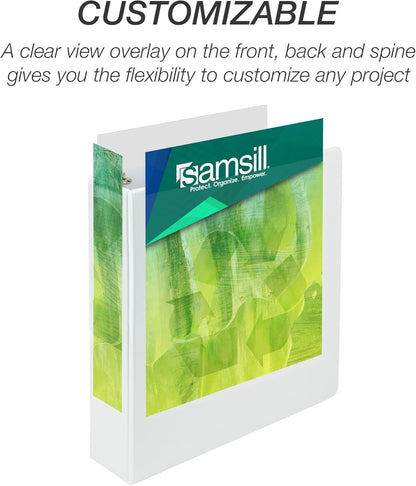 Samsill Plant-Based 2 Inch Durable Round Ring, View Binder, Eco-Friendly, USDA Certified Biobased, Single, Turquoise