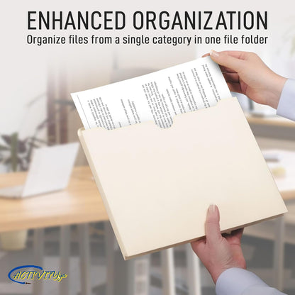Manila File Jackets, Flat-No Expansion, Letter Size, Reinforced Straight-Cut Tab, 10 Pack