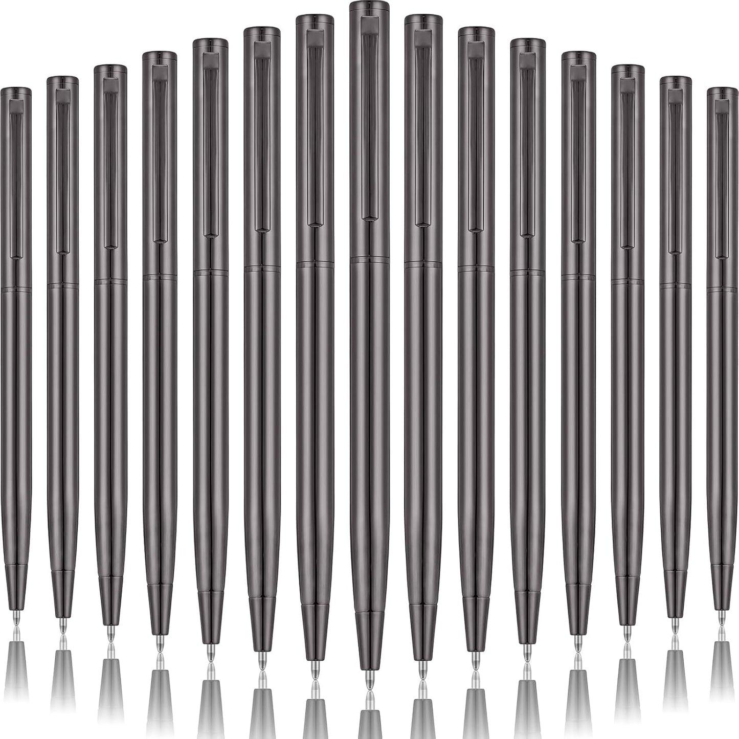 Zonon 240 Pcs Gold Metal Slim Ballpoint Pens Bulk Retractable Metallic Black Ink 1 mm Medium Point Smooth Writing Pens for Wedding Business Office Supplies Students Teachers Men Women Present