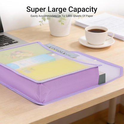 Plastic Expanding File Folder, Clear Envelopes Fit Letter & A4 Size, Folders for Documents with Snap Closure, No Dividers, Large Capacity (6, Mixed Colors)