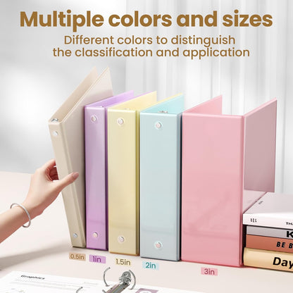 SUNEE 3 Ring Binder 3 Inch 1 Pack, Clear View Binder Three Ring PVC-Free (Fit 8.5x11 Inches) for School or Office Supplies, Pink
