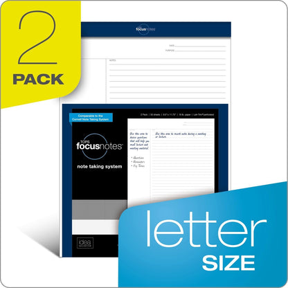 Oxford 8-1/2 x 11-3/4 Inches, Cornell Rule Legal Ruled Writing Pad (77104) ,50 sheets per pad; pack of 2 pads